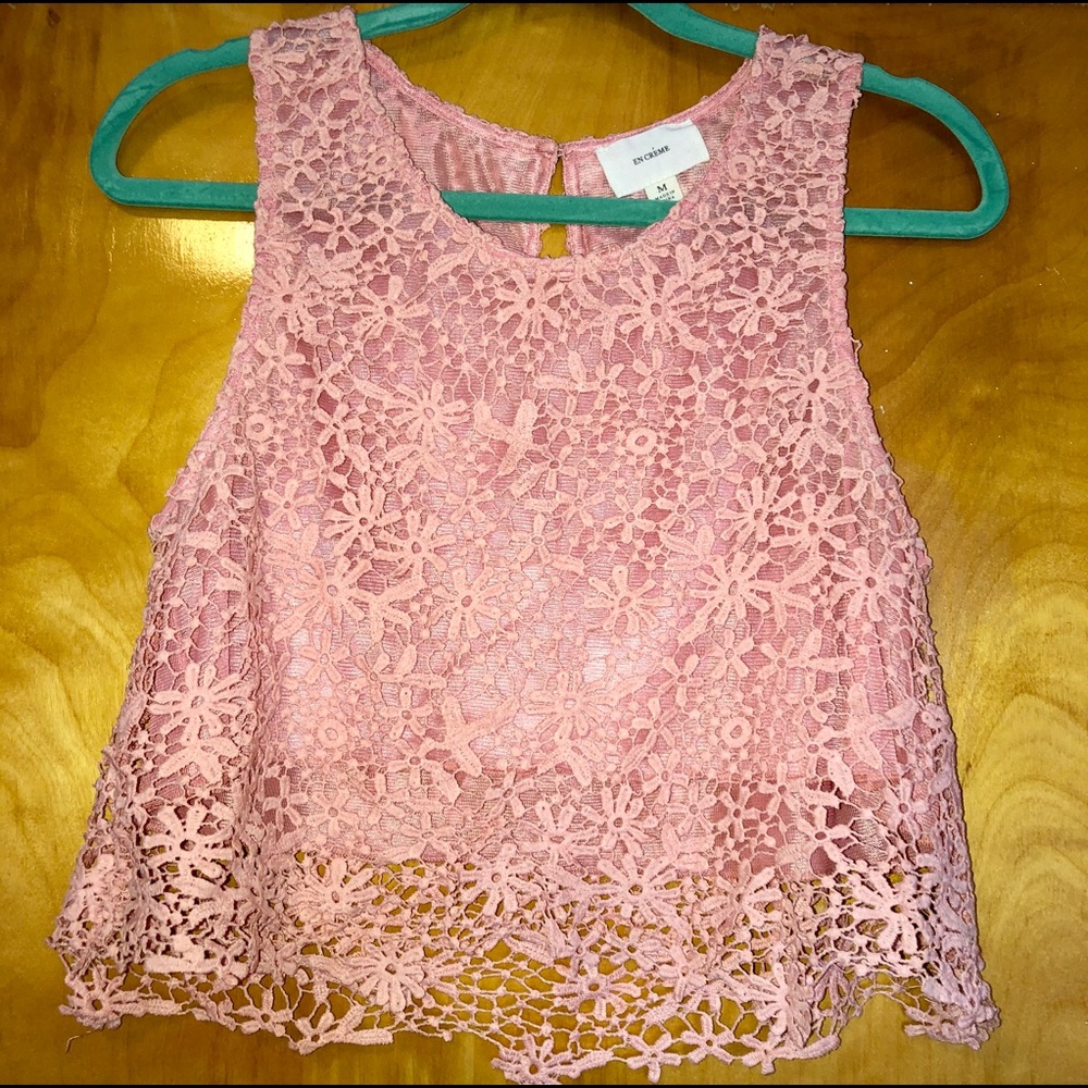 Cropped Crocheted Tank Top